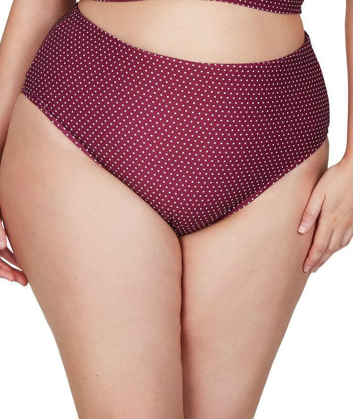 Artesands Polka Rococo Hi Leg High Waist Swim Brief - Syrah Swim 