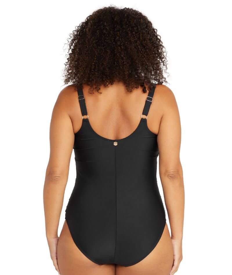 Artesands Recycled Hues Delacroix Cross Front D-G Cup One Piece Swimsuit - Black Swim 