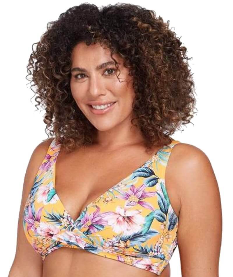 Artesands Tropo'logical Delacroix Cross Front D-G Cup Bikini Top - Yellow Swim 