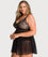 Ava & Audrey Candice Mesh & Lace Babydoll - Black Babydoll / Chemise 