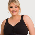 Ava & Audrey Faye Cotton Wire-Free Support Bra - Black