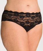 Ava & Audrey Greta Lace and Cotton Brief - Black Knickers 