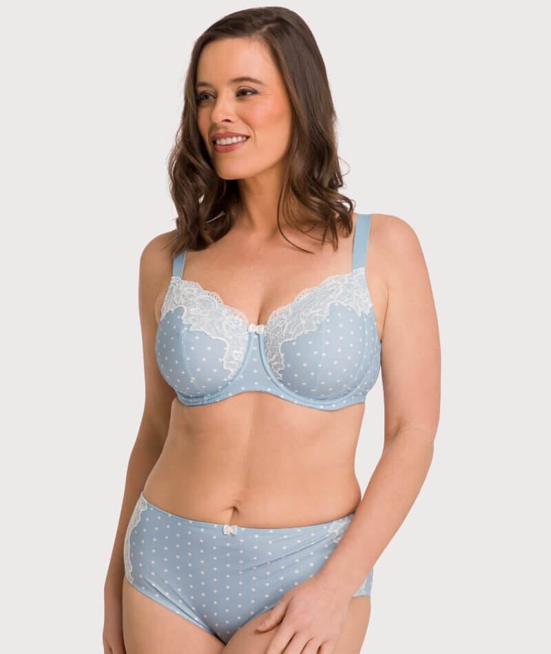 Ava & Audrey Lucille Lace Underwired Full Cup Bra - White - Curvy