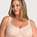 Ava & Audrey Sophia Cotton & Lace Wire-Free Bra - Cappuccino