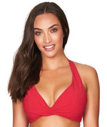 Sea Level Riviera Rib B-DD Cup Halter Bikini Top - Red Swim 8 