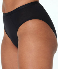 Bendon Body Cotton High Cut Brief - Black Knickers 