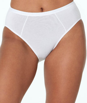 Bendon Body Cotton High Cut Brief - White Knickers 