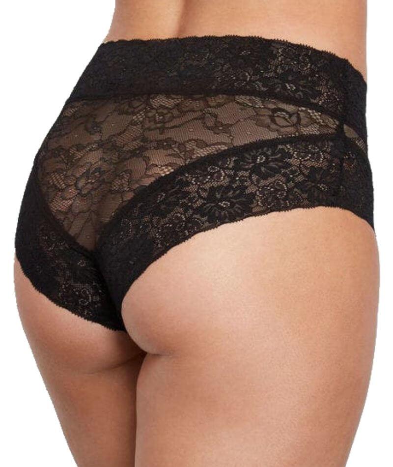 Bendon Lace High Rise Brief - Black Knickers 