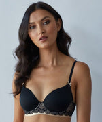 Bendon Me Geometric Lace Full Coverage Contour Bra - Black/Toasted Almond Bras 