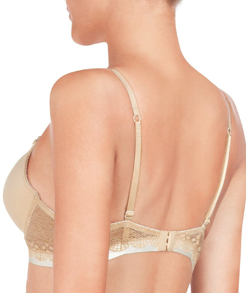 Me. by Bendon Geometric Lace Full Coverage Contour Bra - Toasted Almond/Pristine Bras 