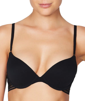 Me. by Bendon Stripe Elastic & Papertouch Demi Bra - Black Bras 