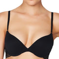 Me. by Bendon Stripe Elastic & Papertouch Demi Bra - Black