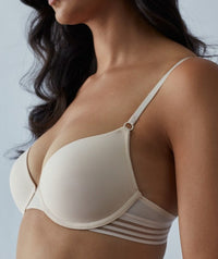 Bendon Me Stripe Elastic & Papertouch Demi Bra - Silver Peony Bras 