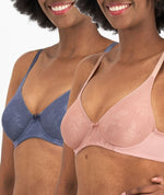 Berlei Sweater Girl Underwire Bra 2 Pack - Grey Suede/Dusky Mauve Bras 