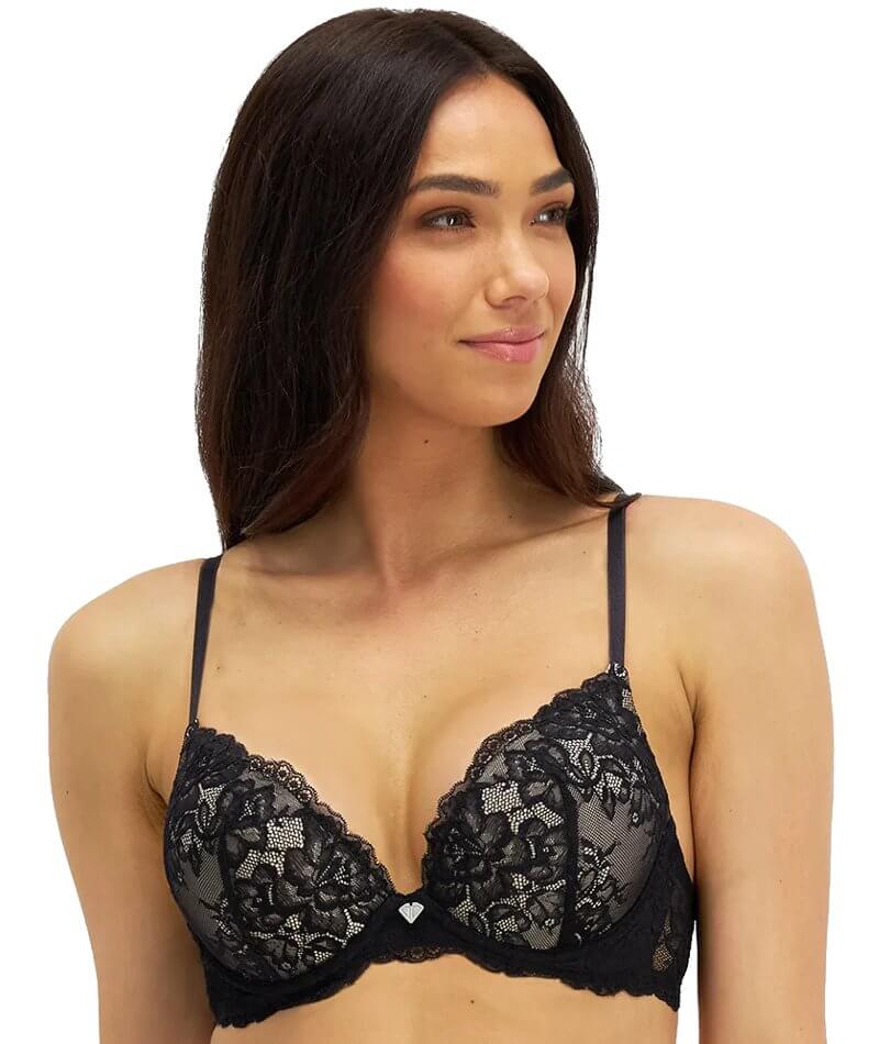 Temple Luxe by Berlei Lace Level 2 Push Up Bra - Black/Nude - Curvy