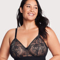 Glamorise Bramour Gramercy Luxe Lace Wire-Free Bralette - Black