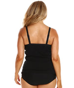 Capriosca Honey Comb Underwire Tankini Top Swimsuit - Black Swim 