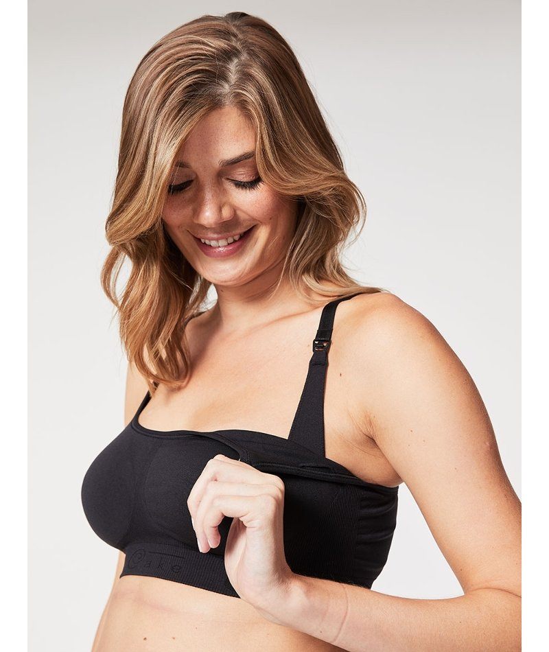 Cake Maternity Cotton Candy Seamless Sleep & Yoga Nursing Bra - Black Bras 