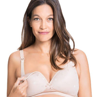 Cake Maternity Mousse Padded Plunge Wire-free Nursing Bra -  Beige