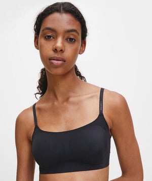 Calvin Klein Invisibles Comfort Lightly Lined Retro Bralette - Black Bras 