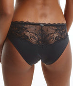 Calvin Klein Seductive Comfort Lotus Floral Bikini Brief - Black Knickers 