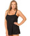 Capriosca Chlorine Resistant Panelled Wide Strap Swim Dress - Black Swim 