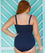 Capriosca Honey Comb Twist Front Bandeau One Piece Swimsuit - Navy Swim 