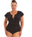 Capriosca Frill Zip One Piece - Black Swim 10 