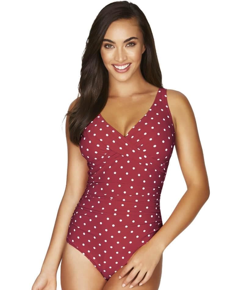 Sea Level Retro Spot Cross Front B-DD Cup One Piece Swimsuit - Berry Swim 8 