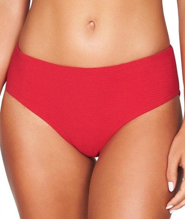 Sea Level Riviera Rib Mid Bikini Brief - Red Swim 8 