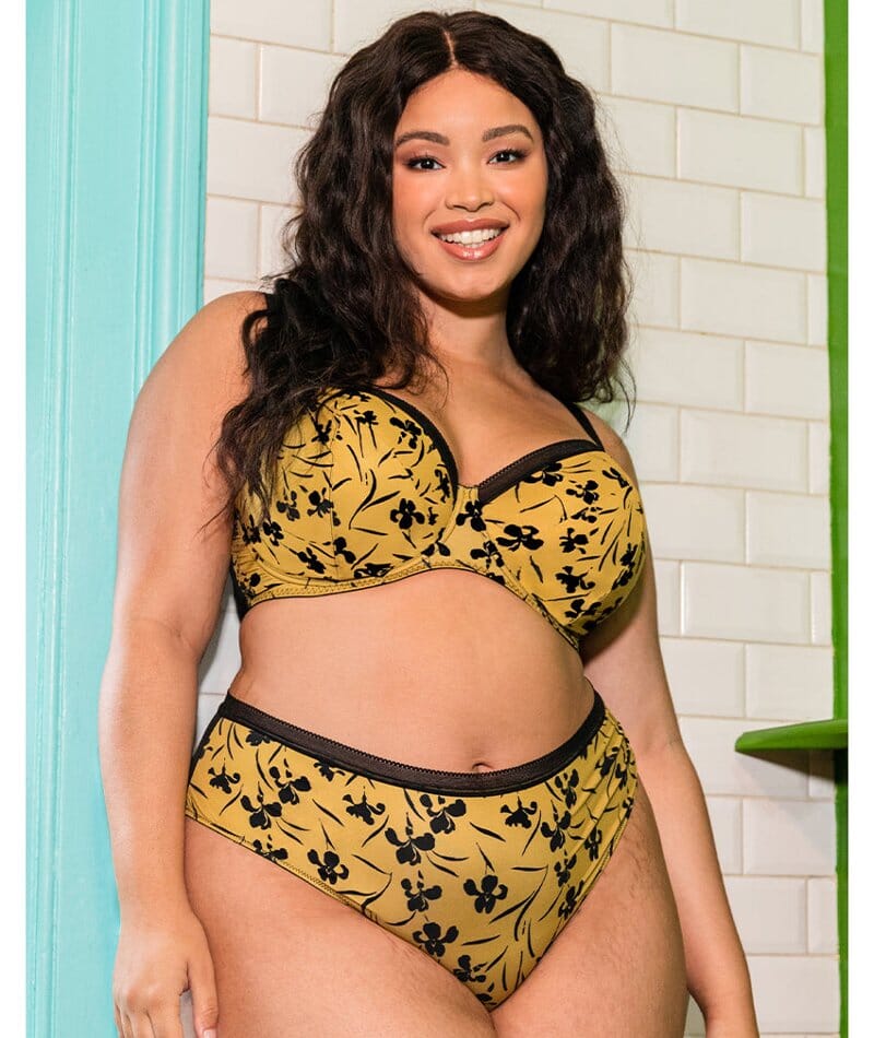 Curvy Kate Artisan Balcony Bra - Ochre/Black Yellow