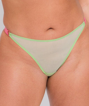 Curvy Kate Front and Centre Brazilian Brief - Mint/Pink Green Knickers 