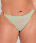 Curvy Kate Front and Centre Brazilian Brief - Mint/Pink Green