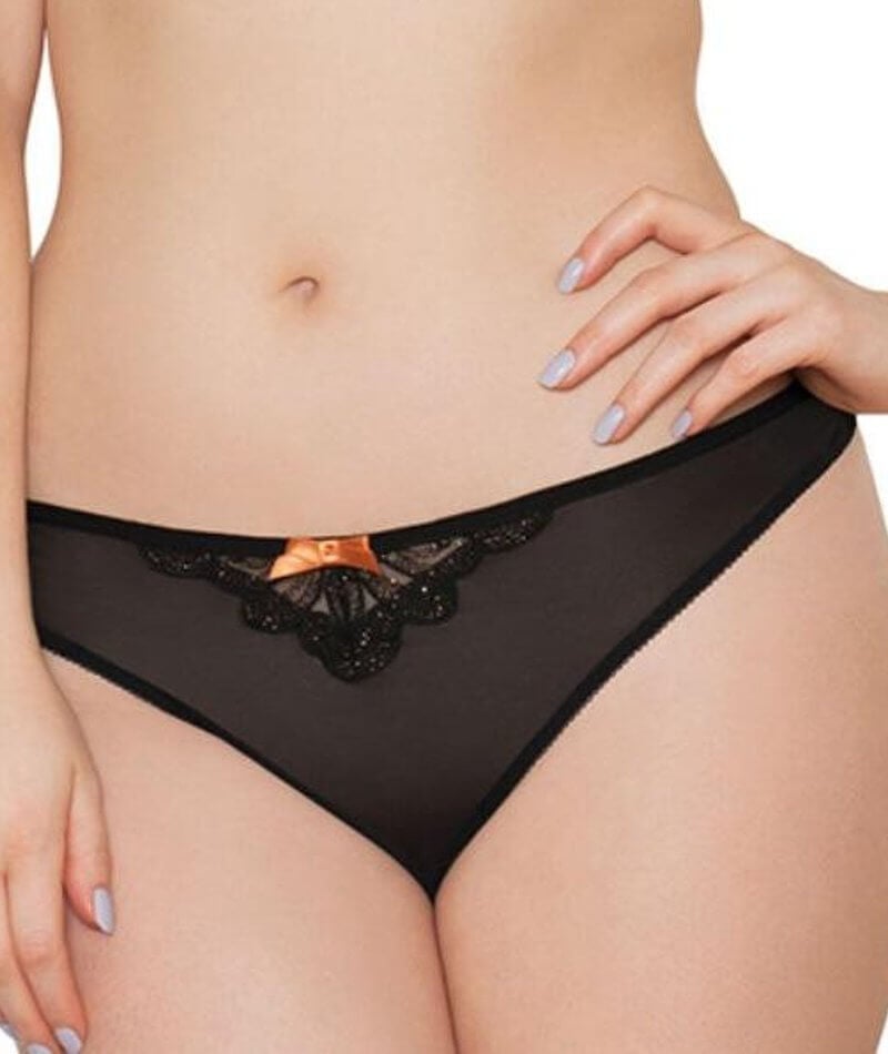 Curvy Kate Kitty Thong - Black/Copper Knickers 