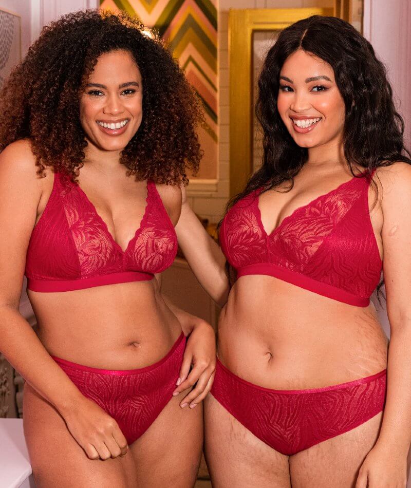 Curvy Kate Lace Daze Wire-Free Bralette - Lipstick Red