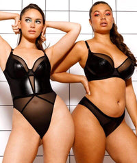 Curvy Kate Lucky Star Underwire Plunge Bodysuit - Black Bodysuits & Basques 