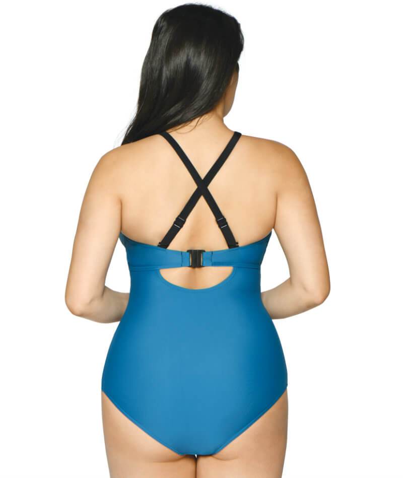 Curvy Kate Rock The Pool Plunge One Piece Swimsuit - Petrol Blue Swim 