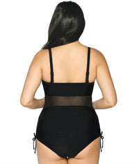 Curvy Kate Sheer Class Balcony Tankini Top - Black Swim 