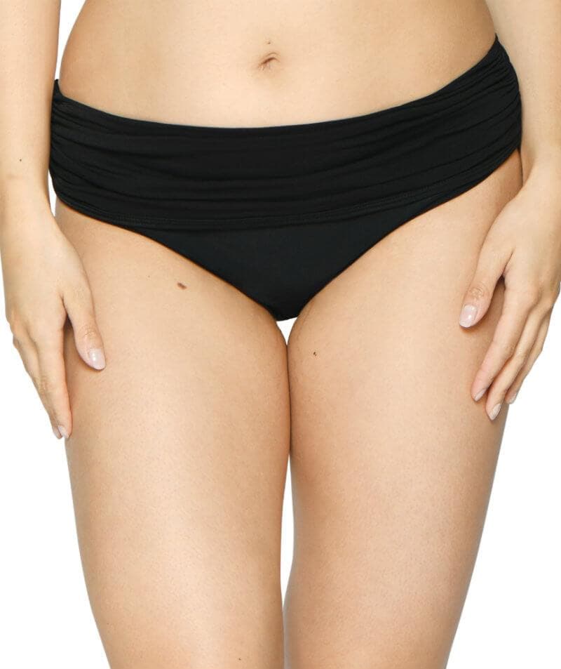 Curvy Kate Sheer Class Deep Foldover Brief - Black Swim 