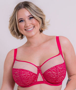 Curvy Kate Victory Wild Balcony Bra - Hot Pink/ Blush Bras 