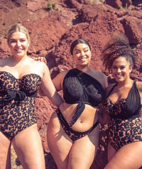 Curvy Kate Wrapsody Bandeau One Piece Swimsuit - Leopard Print Swim 