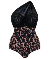 Curvy Kate Wrapsody Bandeau One Piece Swimsuit - Leopard Print Swim 