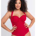 Curvy Kate Wrapsody Bandeau One Piece Swimsuit - Red