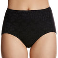 Jockey No Ride Up Microfibre and Lace Full Brief - Black