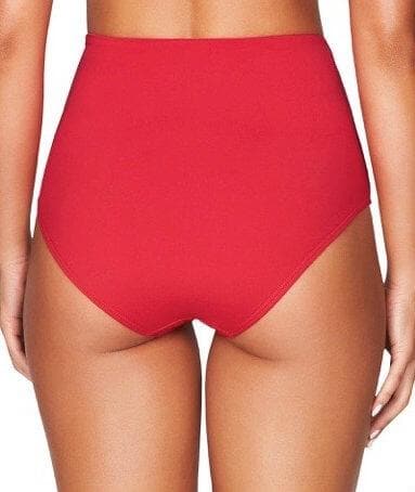 Sea Level Plains Gathered Side High Waist Brief - Red Swim 