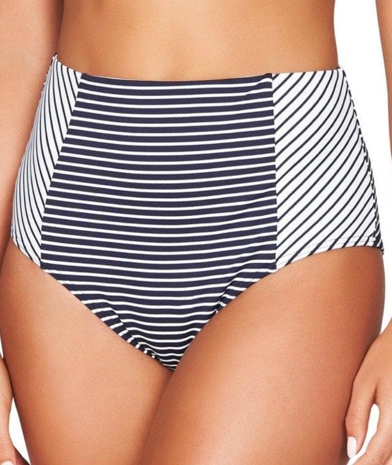 Sea Level Paloma Stripe High Waist Brief - Navy/White Swim 8 