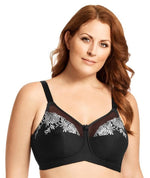 Elila Embroidered Non-Underwired Bra - Black Silver Bras 14A Black Silver 