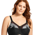 Elila Embroidered Wire-Free Bra - Black Silver