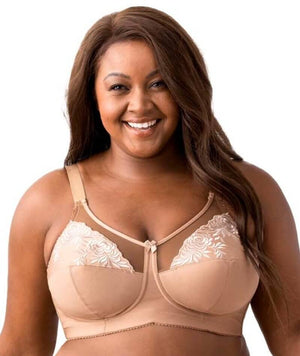 Elila Embroidered Non-Underwired Bra - Mocha Bras 14A Mocha 