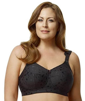 Elila Jacquard Non-Underwired Bra - Black Bras 12F Black 